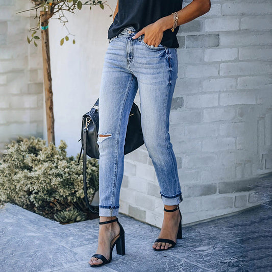 One Ripped Knee Slim Jeans