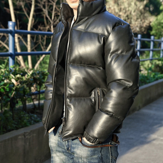 Genuine Leather Duck Down Coat