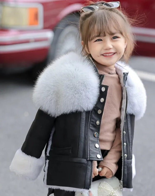 Genuine Leather Coats Real Shearling Fox Fur – Elevate Swag