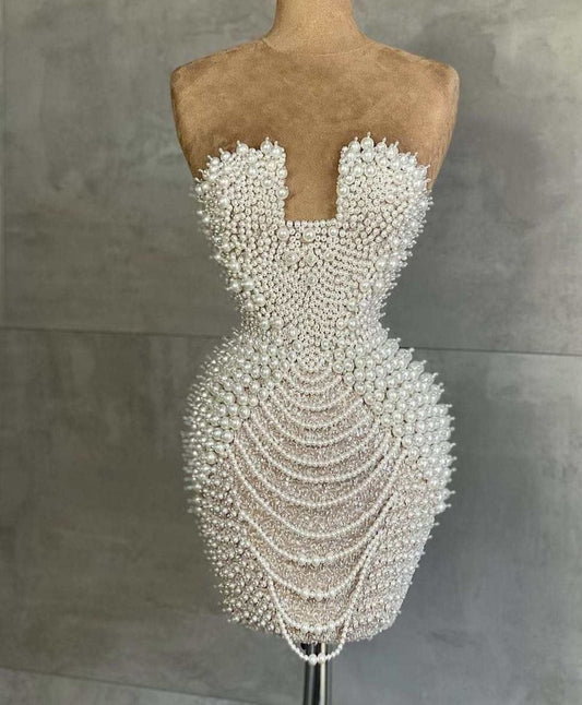 Full Pearls Mini Dress