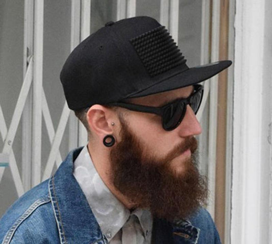 Raised 3D soft silicon square Pyramid snapback