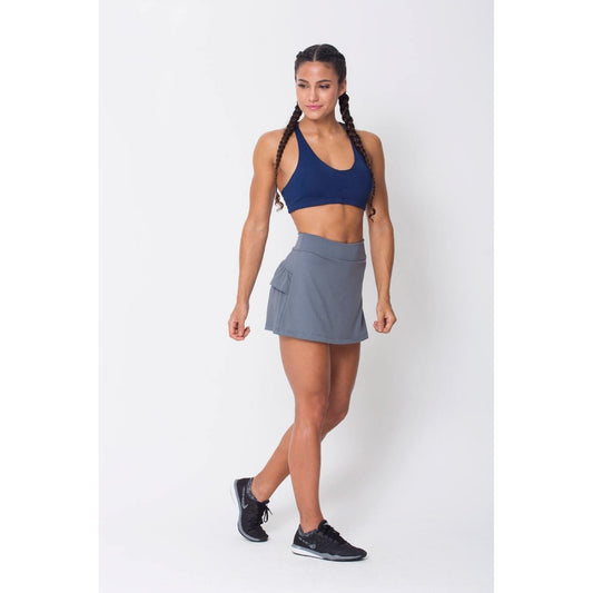 Grey Ruffled Skort