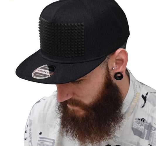 Raised 3D soft silicon square Pyramid snapback