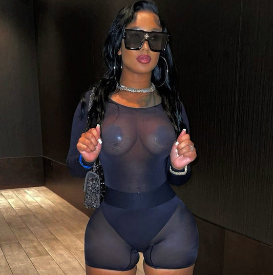 Sheer Mesh See Through Rompers