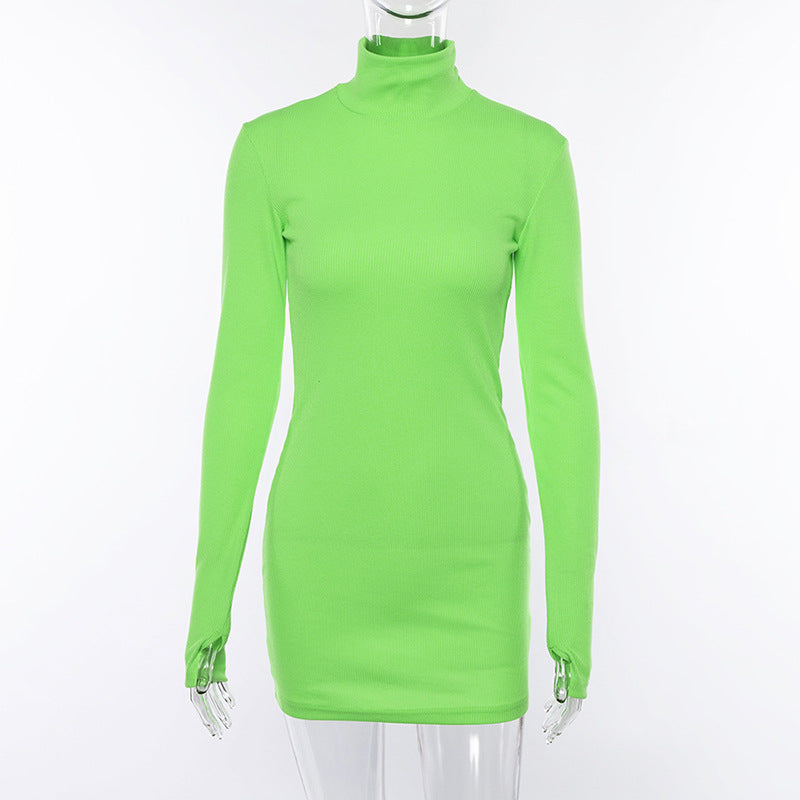 Turtleneck Long Sleeve Bodycon Dresses