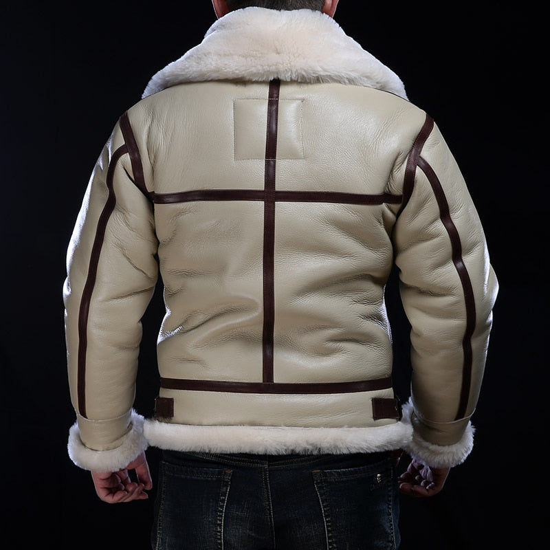 Genuine Leather Coat Big B3 Shearling Bomber