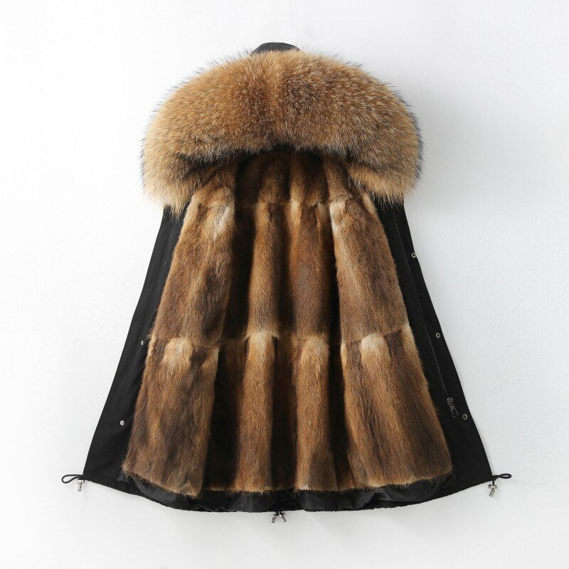 Real Mink Fur Liners Thick Parka Coats