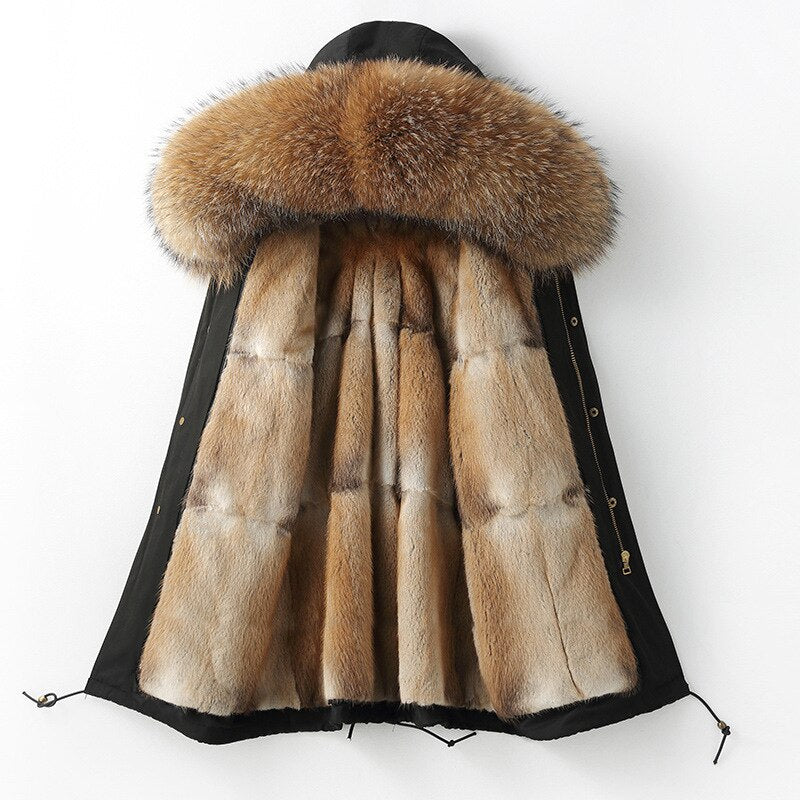 Real Mink Fur Liners Thick Parka Coats