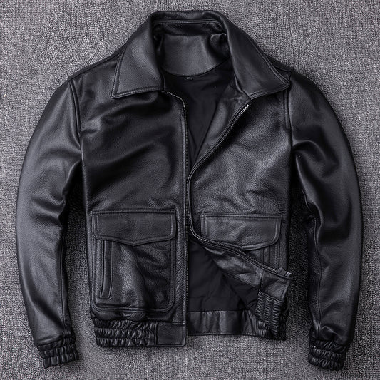 Genuine Leather Bomber Vintage Short Jacket