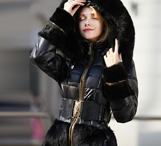 Real Fur Duck Down Puffer Coat
