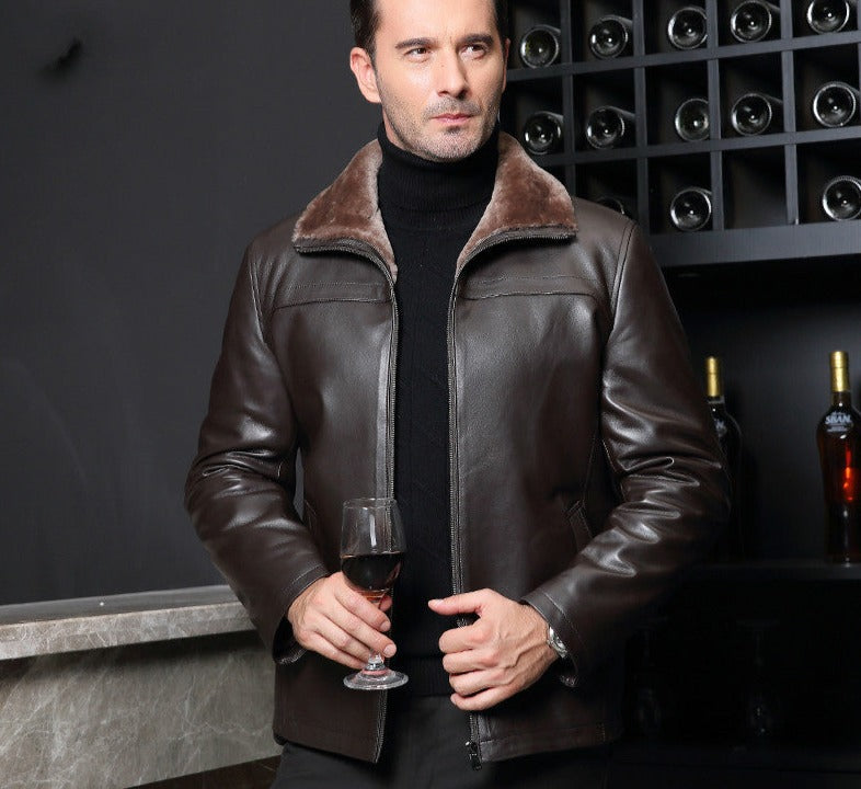 Genuine Leather Shearling Short Jackets