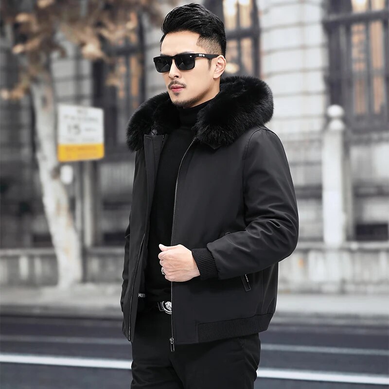 Real Mink Fur Liner Coats Hooded Fur Parkas