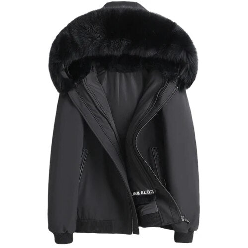 Real Mink Fur Liner Coats Hooded Fur Parkas