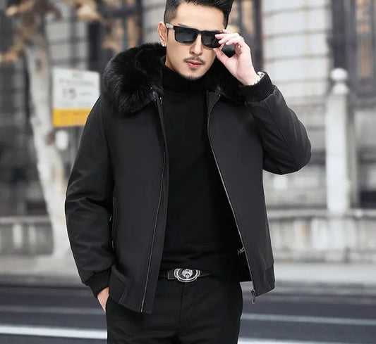 Real Mink Fur Liner Coats Hooded Fur Parkas