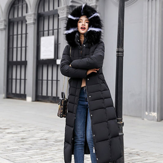 Slim Down Fake Fur Parkas Maxi Coats