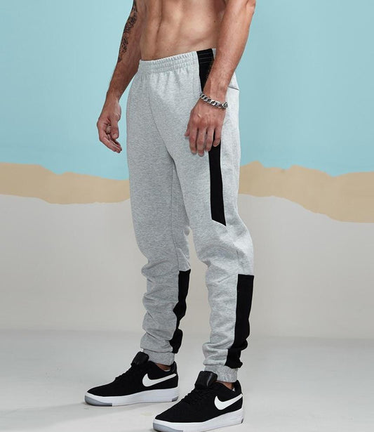 Grey with Black Patchwork Sweatpants