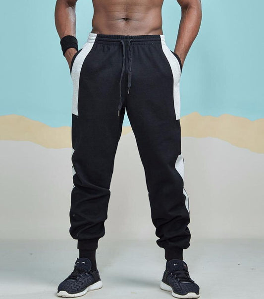 Black and Grey Patchwork Sweatpants