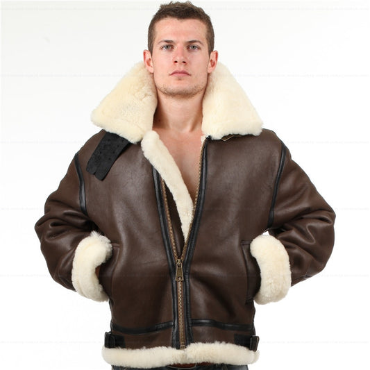 Genuine Leather Shearling Fur Aviation Bombers