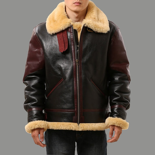 Genuine Sheep Leather Shearling Bomber