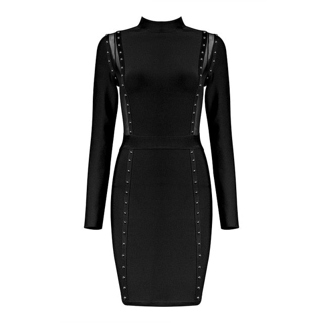 Mesh Patchwork Full Sleeve Dresses