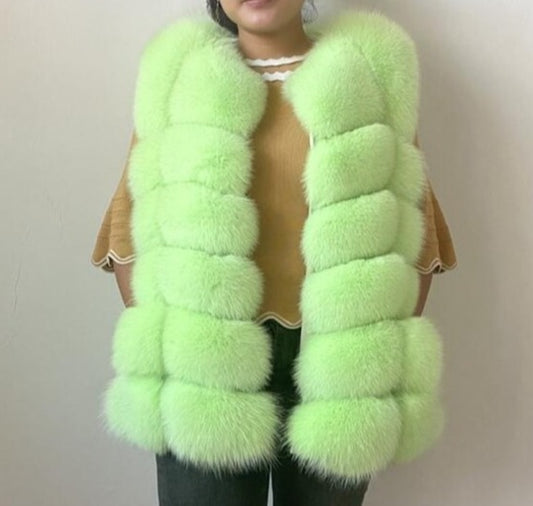 Real Fur Fox Waist Vests