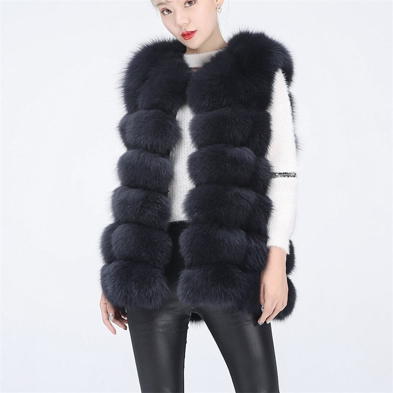Real Fur Fox Waist Vests