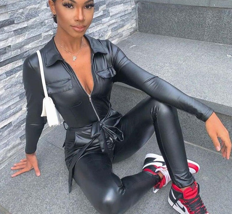 Black bodycon hot sale jumpsuits