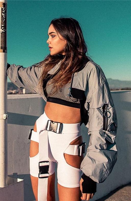 Reflective Micro Crop Jacket