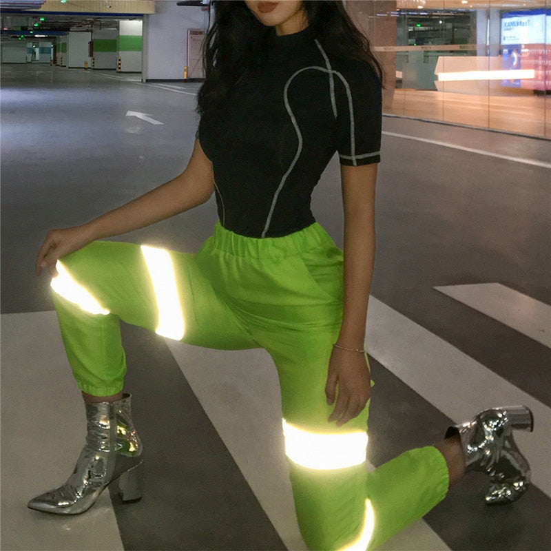 Neon Green Reflective Pants – Elevate Swag