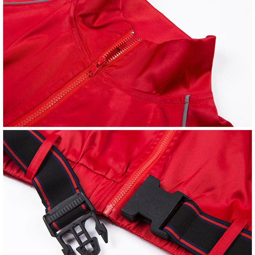 Reflective Buckle Belt Bomber Jackets