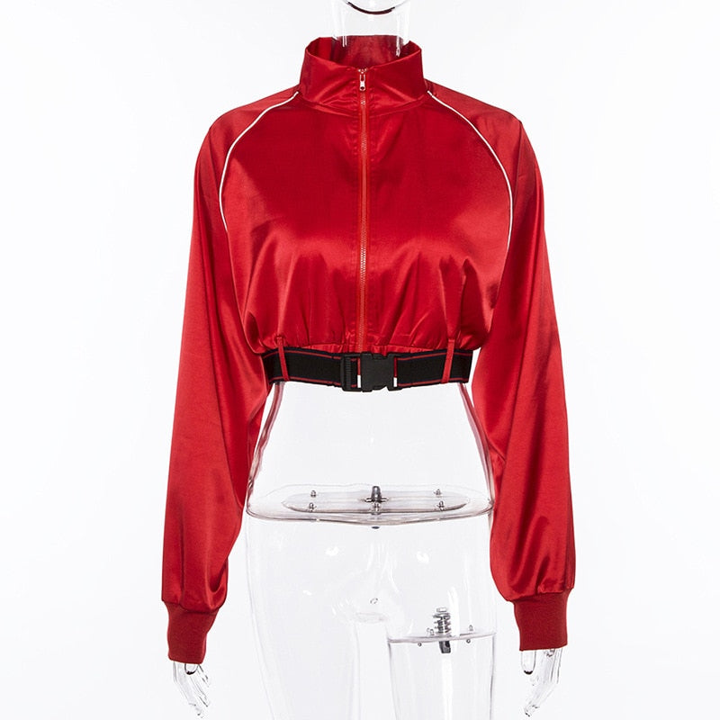 Reflective Buckle Belt Bomber Jackets