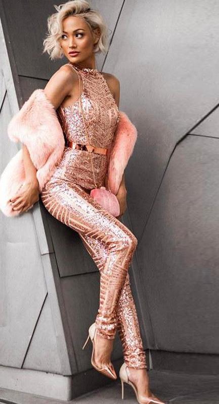 Glitter Sequins Bodycon Jumpsuits