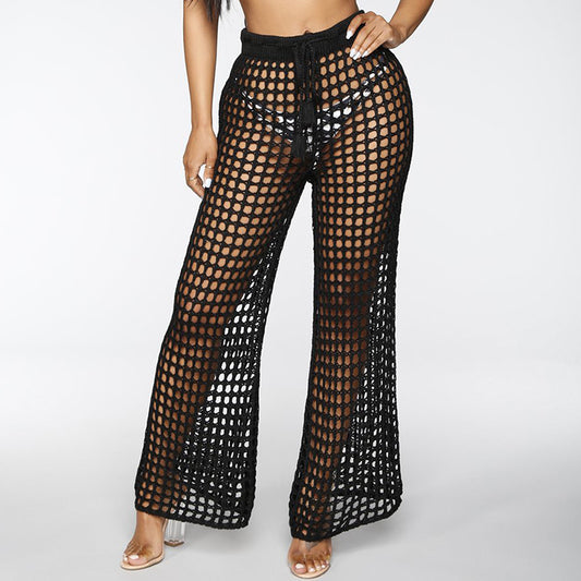 Boho Crochet Hollow Out Loose Wide Leg Pants