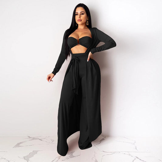 Long Sleeve Cape, Tube Bra & Pants Sets