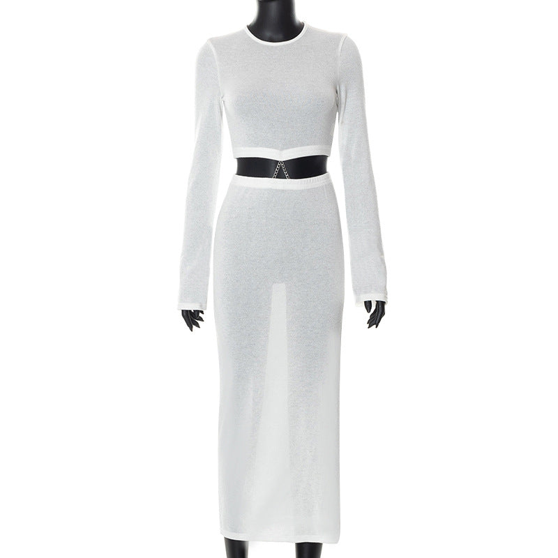 Long Sleeve Crop & Maxi Skirt Sets