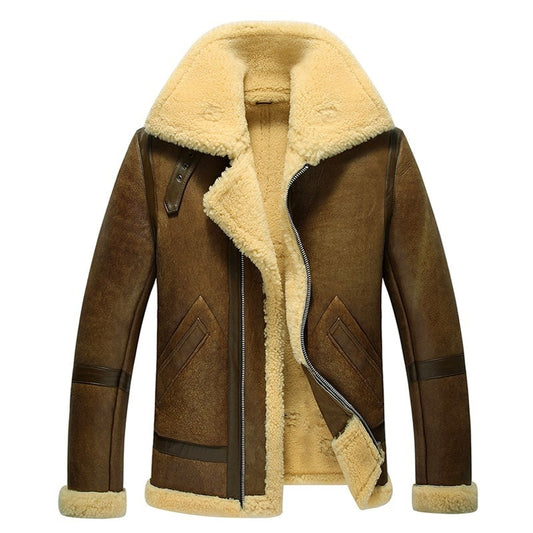 Genuine Leather Real Fur Lining Sherling Aviator Jackets