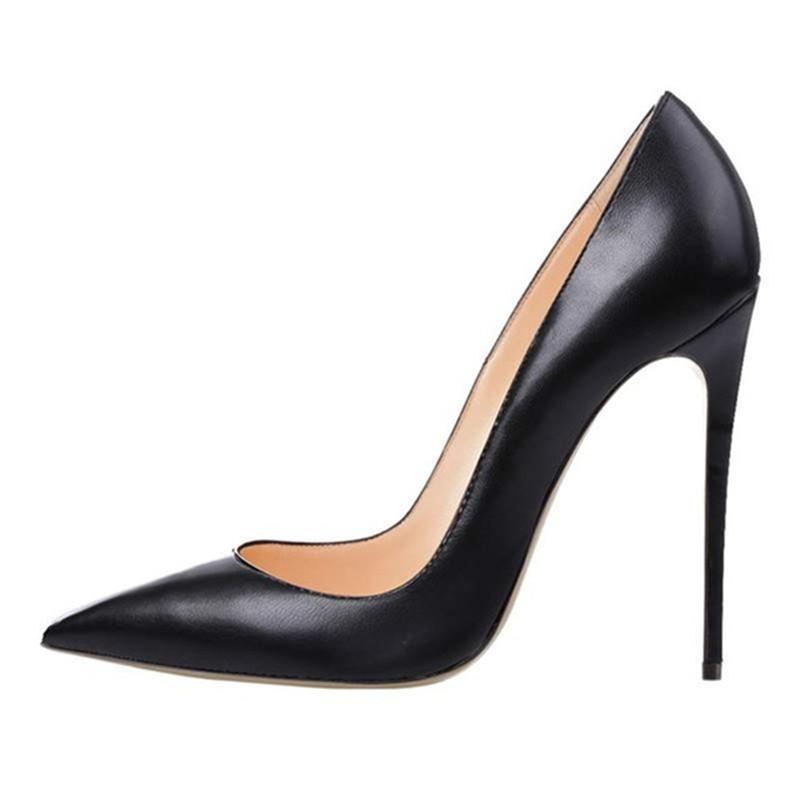 Black PU Leather Stilettos Pumps