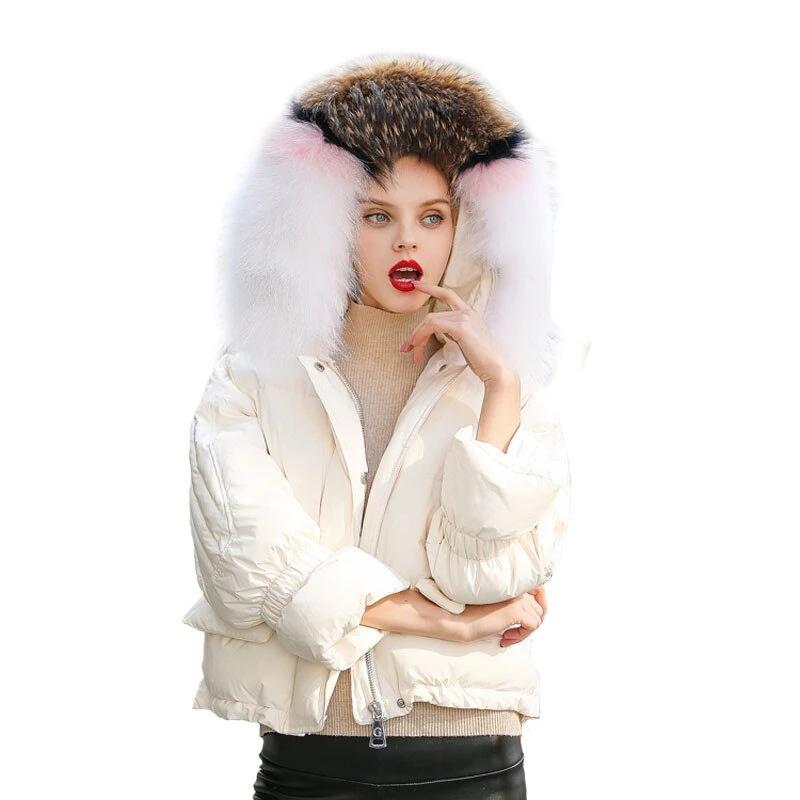 Real Fox Fur 3 Tone Parkas Short Coats