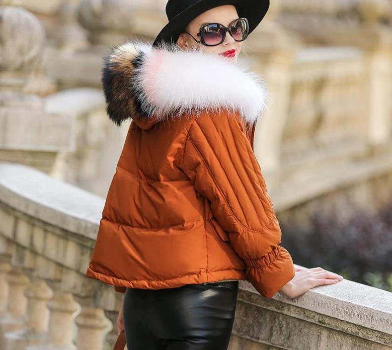 Real Fox Fur 3 Tone Parkas Short Coats