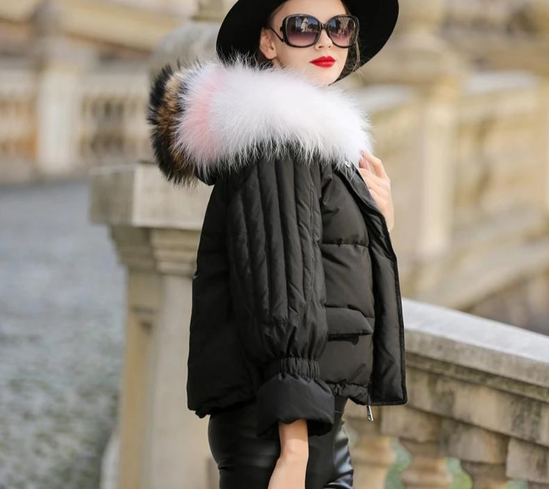 Real Fox Fur 3 Tone Parkas Short Coats