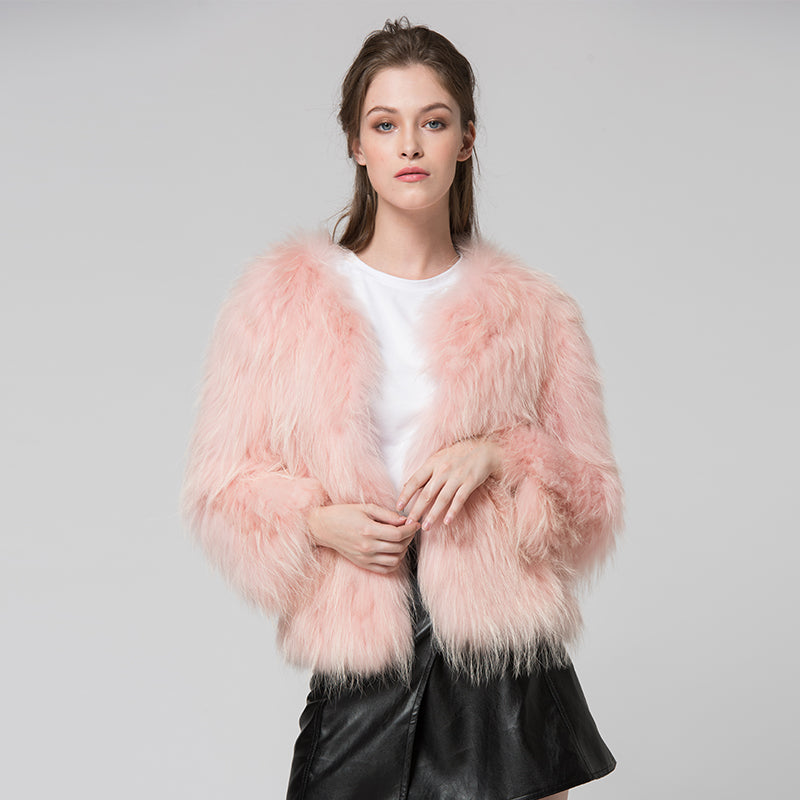 Knitted Real Fur Short Coats (Mulit-Color)