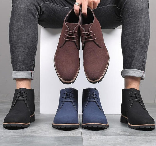 Pu Suede Ankle Boots