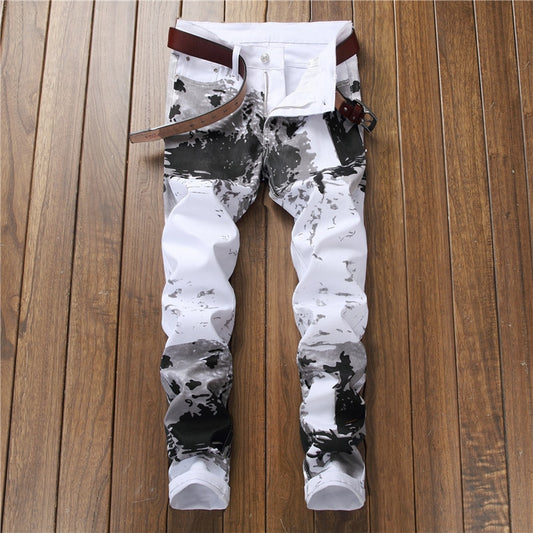 Camo Splash White Jeans