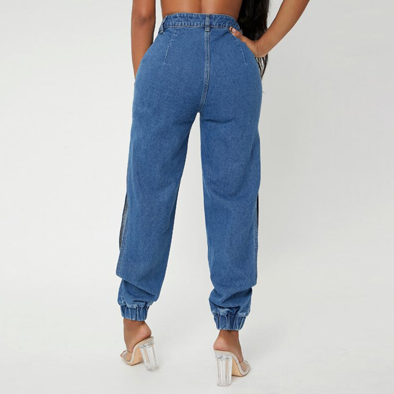 Side Leg Split Loose Harem Jeans