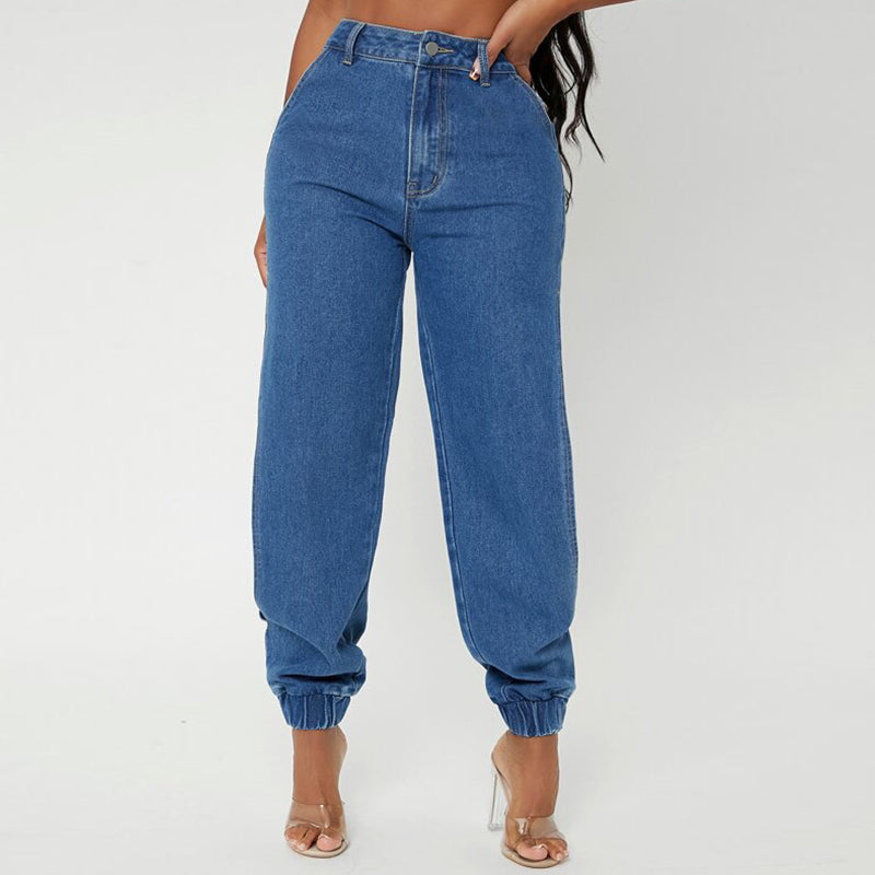 Side Leg Split Loose Harem Jeans