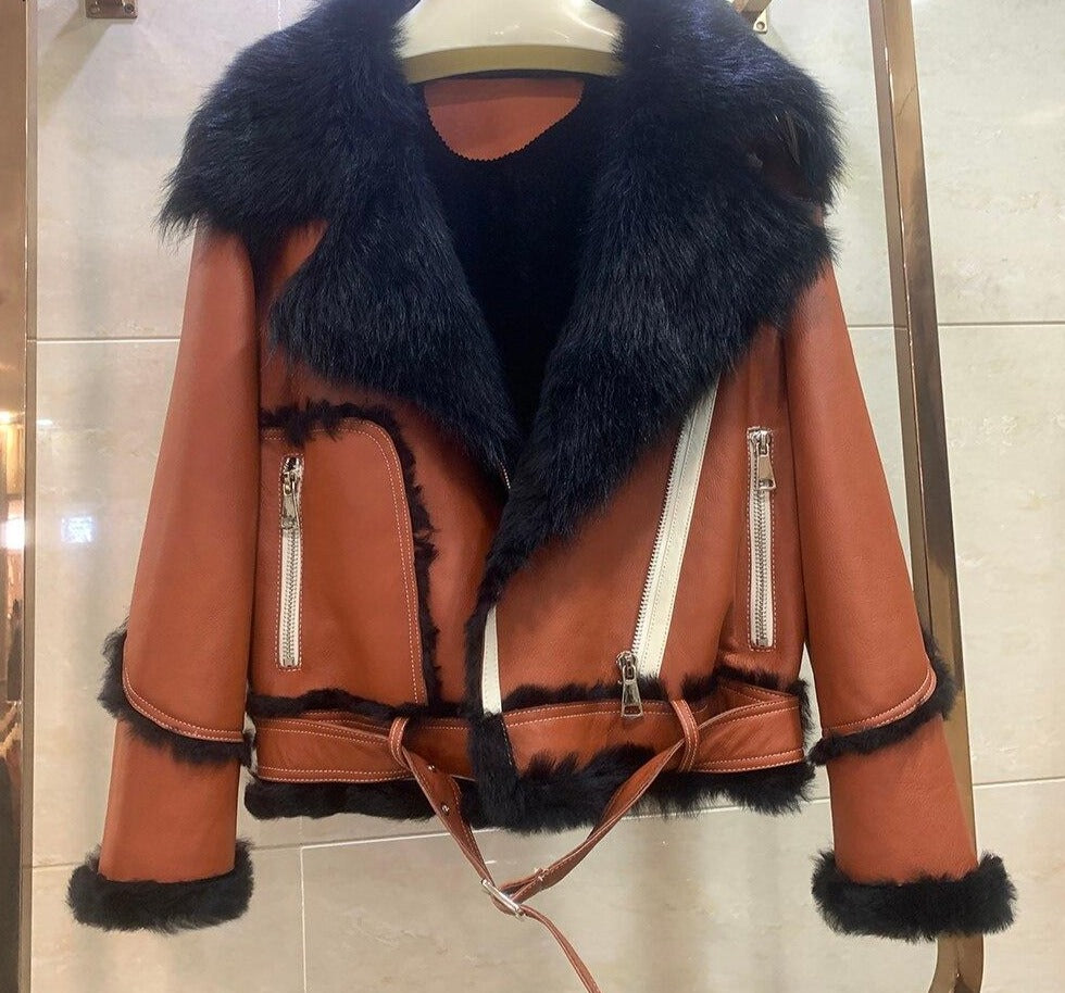 Genuine Leather Double Face Lamb Fur Jackets