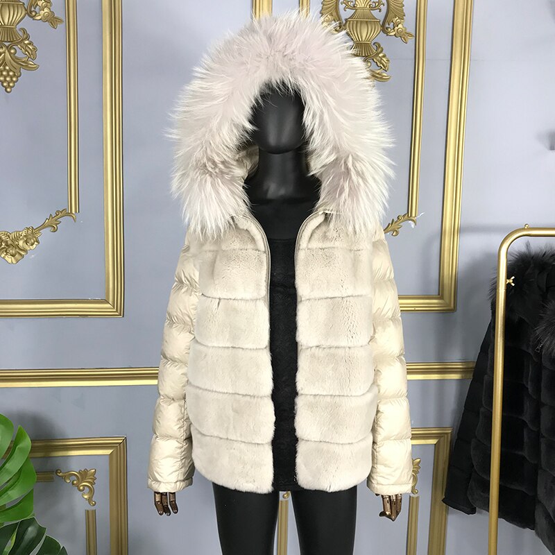 Real Rex Rabbit Fur Bubble Down Coats