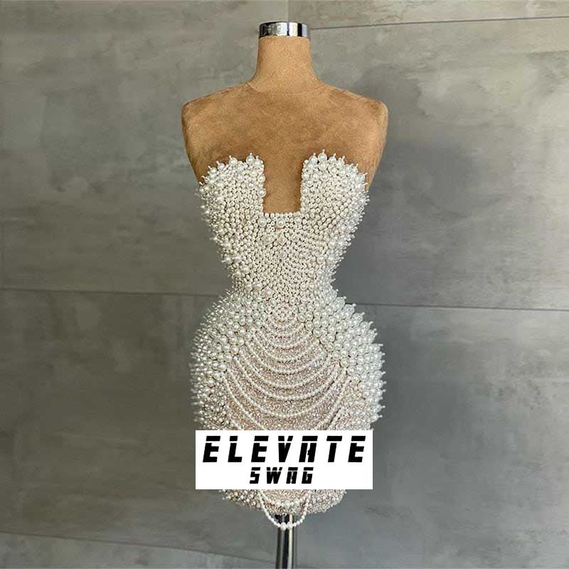 Full Pearls Mini Dress