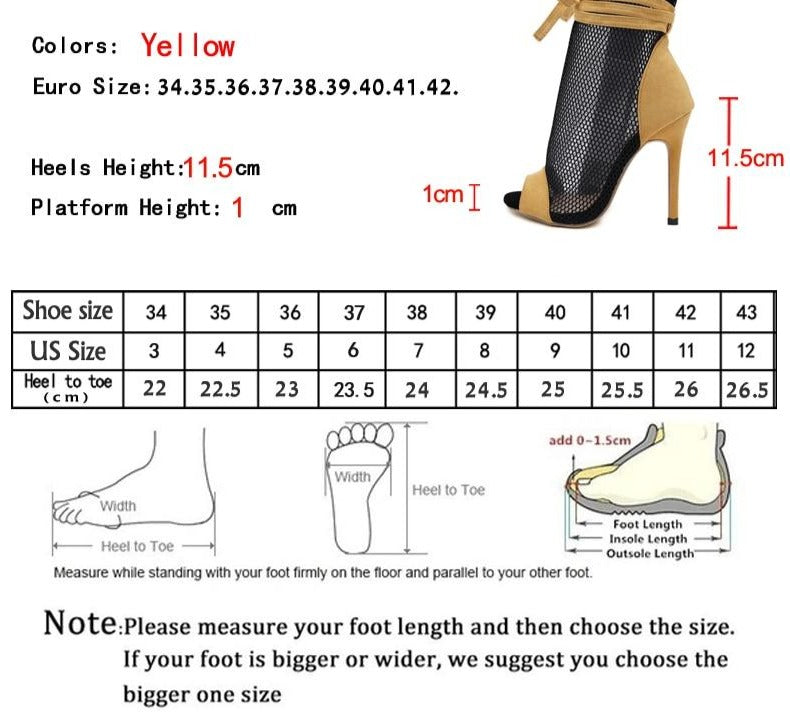 Peep-toe Stiletto Bandage Ankle Boots