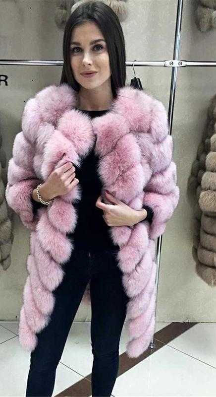 Real Fox Fur Coat Long Coats